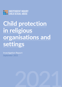 IICSA Report Religious Organisations September 2021 cover